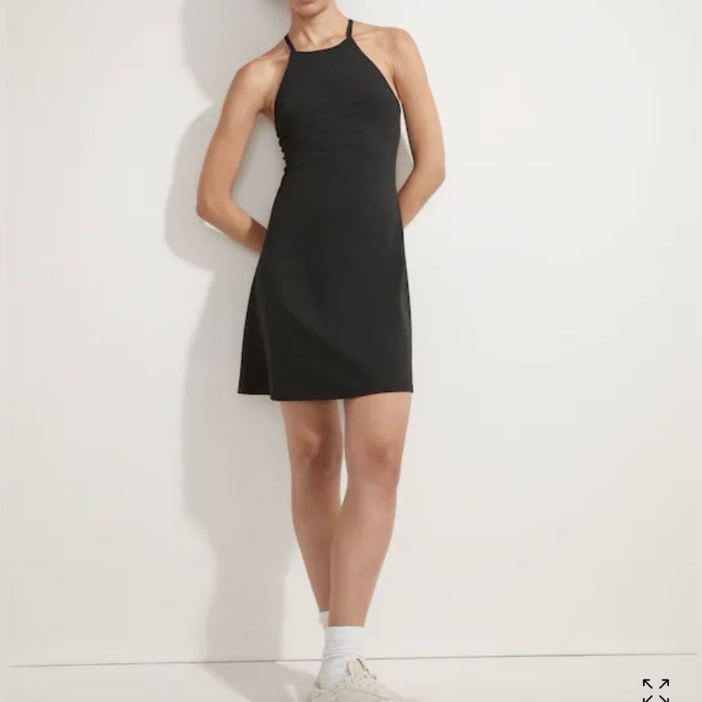 Madewell Flex Fitness Black Mini Halter Active Dress size XXS Shorts Underneath